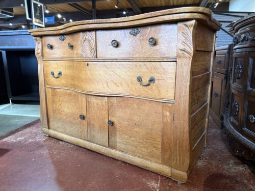 Antique Turn-of-the-Century Tiger Oak Sideboard
