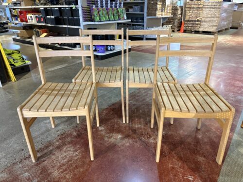 APPLE FURNITURE Blonde Solid Wood Dining Chairs (Set of 4)