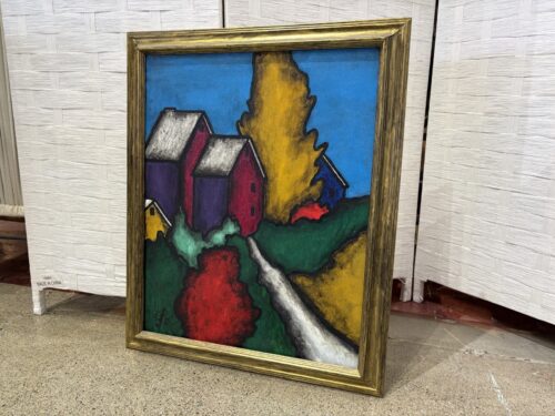 Original Landscape Painting featuring a Colorful Hillside