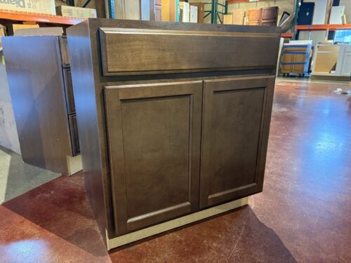 30" Wide Mocha Brown Two Door Cabinet