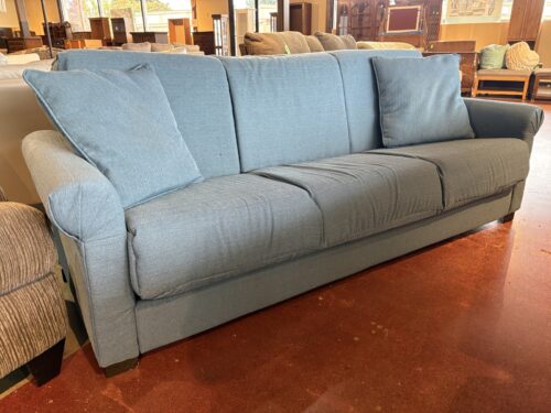 Blue Upholstered Convertible Sleeper Sofa