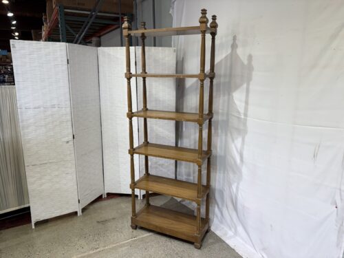 Sturdy Wooden Accent Etagere in Toffee