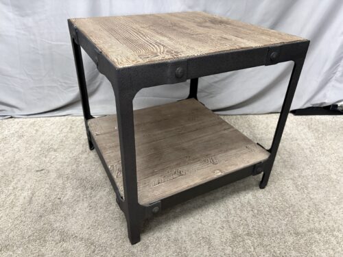 Rustic Industrial 2-Tier Square End Table