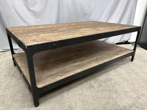 Rustic Industrial 2-Tier Coffee Table