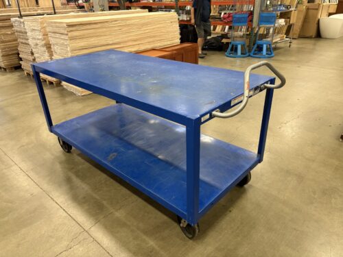 VESTIL Blue Steel Heavy-Duty 2 Tiered Utility Cart