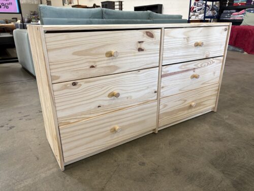 Natural Pine Lowboy 6-Drawer Dresser