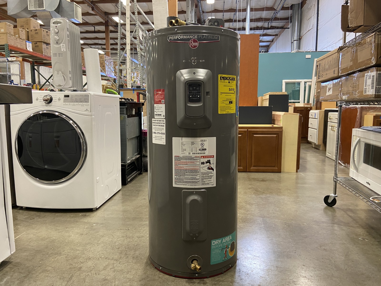 NEW! RHEEM Gladiator Hot Water Heater with 40 Gallon Tank Model # XE40M12CS55U1