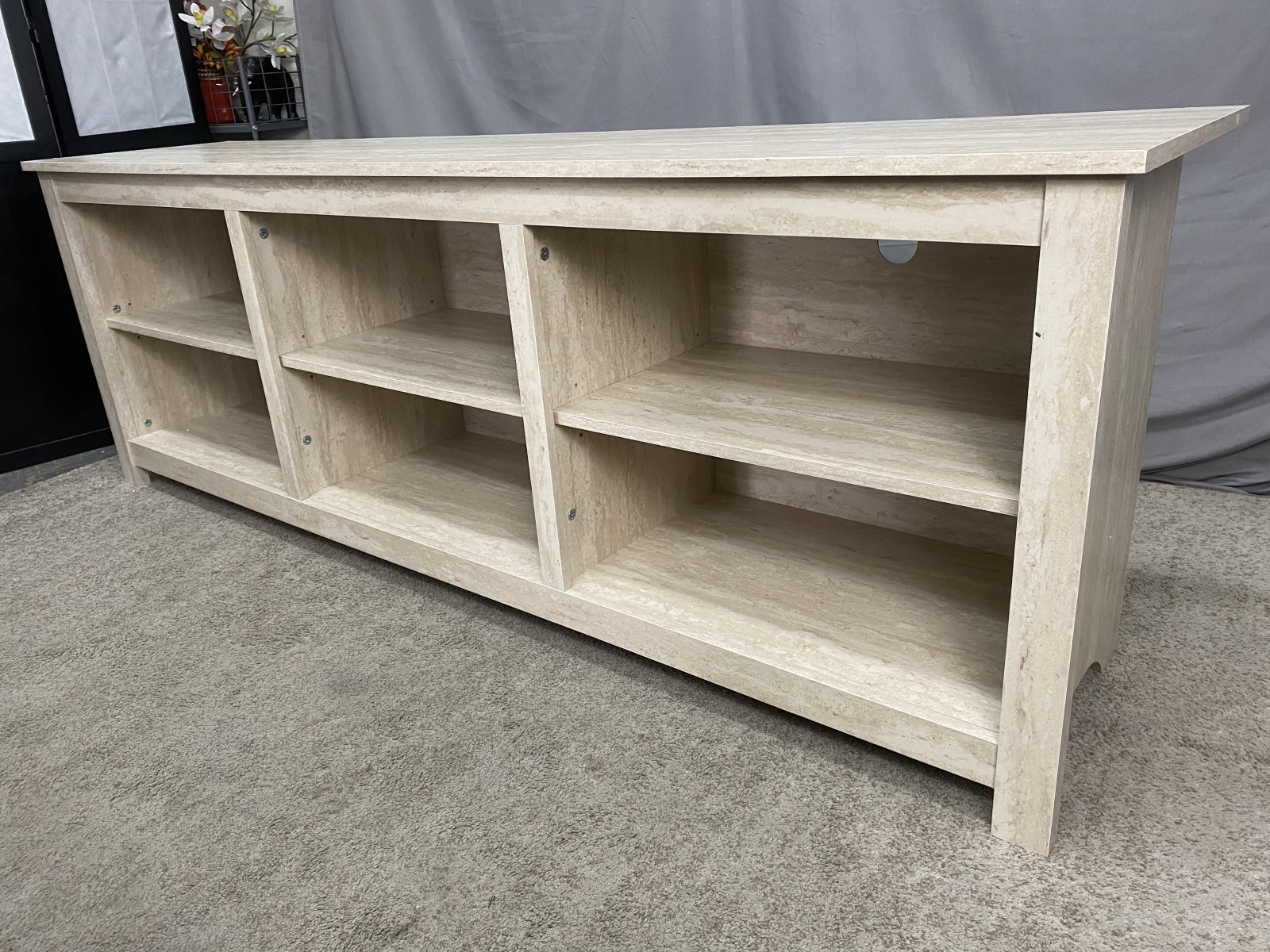 Marble Patterned 6-Shelf TV Stand