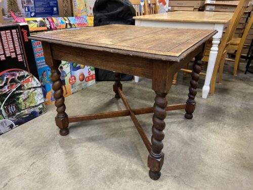 Antique Jacobean Revival Solid Oak Dining Table