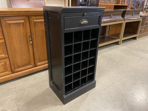 Black Freestanding Wine Cabinet with 1-Drawer