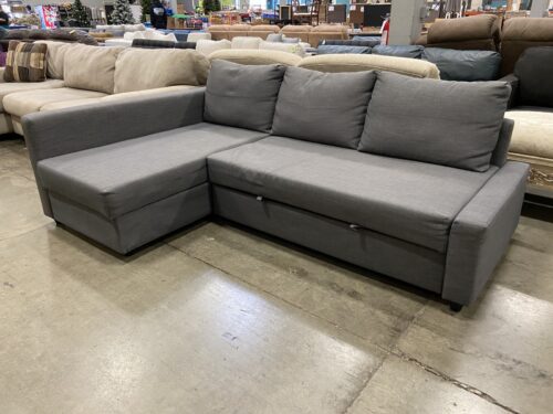 Modern Cool Grey L-Shaped Sectional Sleeper Sofa