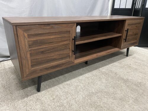 Rustic Oak Finished 2-Door Modern TV Stand
