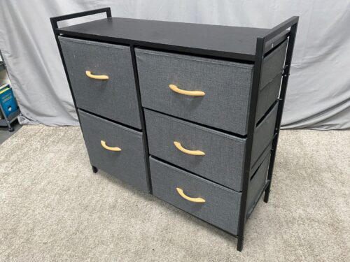 Dark Grey 5-Drawer Fabric Storage Unit