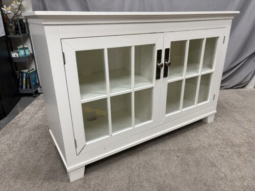 CRATE & BARREL White Farmhouse Glass Door Credenza