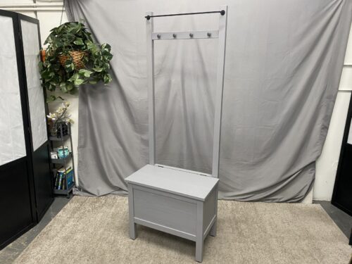IKEA Hemnes Grey Storage Bench w/ Towel Rail & 4-Hooks