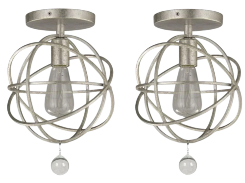 LIGHTING CONNECTIONS Milly Orb Olde Silver Ceiling Mount (Set of 2)
