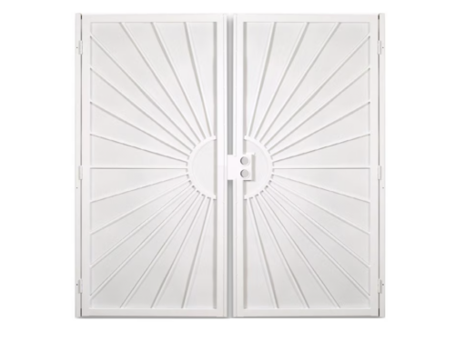 NEW! RELIABILT Sunset 64"x82" Steel Reversible Double Security Screen Door - White