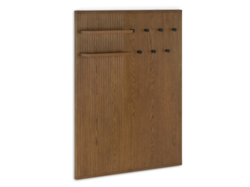 NEW! ARTICLE Kouva 47" Shelf & Coat Rack Wall Panel - Smoked Oak