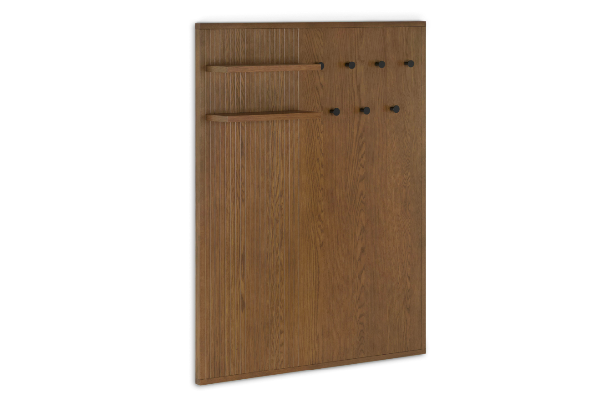 NEW! ARTICLE Kouva 47″ Shelf & Coat Rack Wall Panel – Smoked Oak