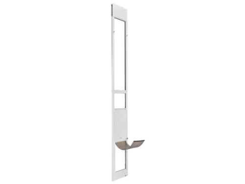 NEW! VEVOR Adjustable Height White Aluminum Alloy Frame Dog Door for Sliding Door Model # CWM03-L-H