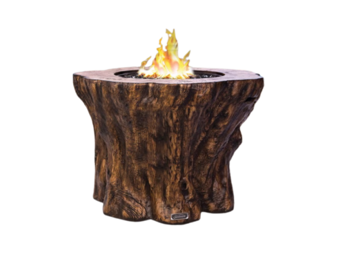 NEW! SUNBEAM Pioneer 50,000 BTU Rustic Design Durable Thermostat Resin Fire Pit with Push-to-Start Ignition